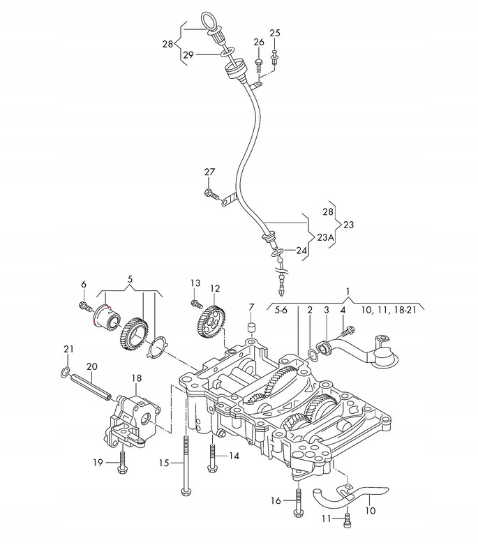Αντλία λαδιού 2.0 TDI A4 A6 Q5 Passat B6 SHAFT 100mm Product image