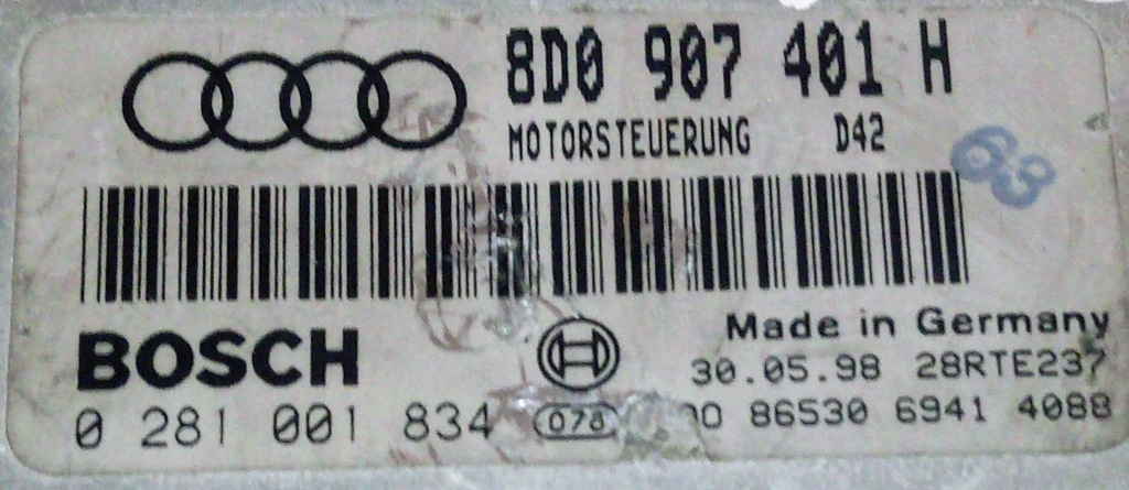 Ελεγκτής 8D0907401H 0281001834 ΧΩΡΙΣ IMMO Product image