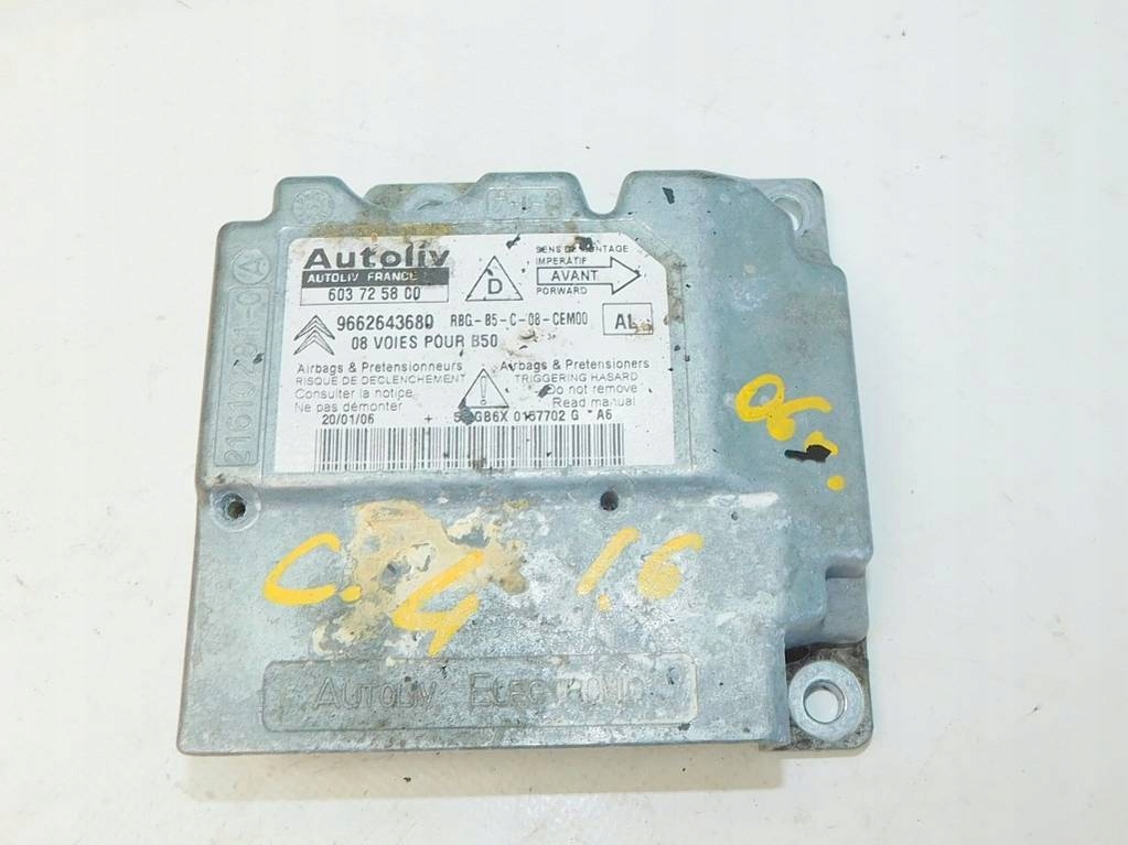 CITROEN C4 I 1.6 2006 SENSOR AIR BAG 9662643680 Product image