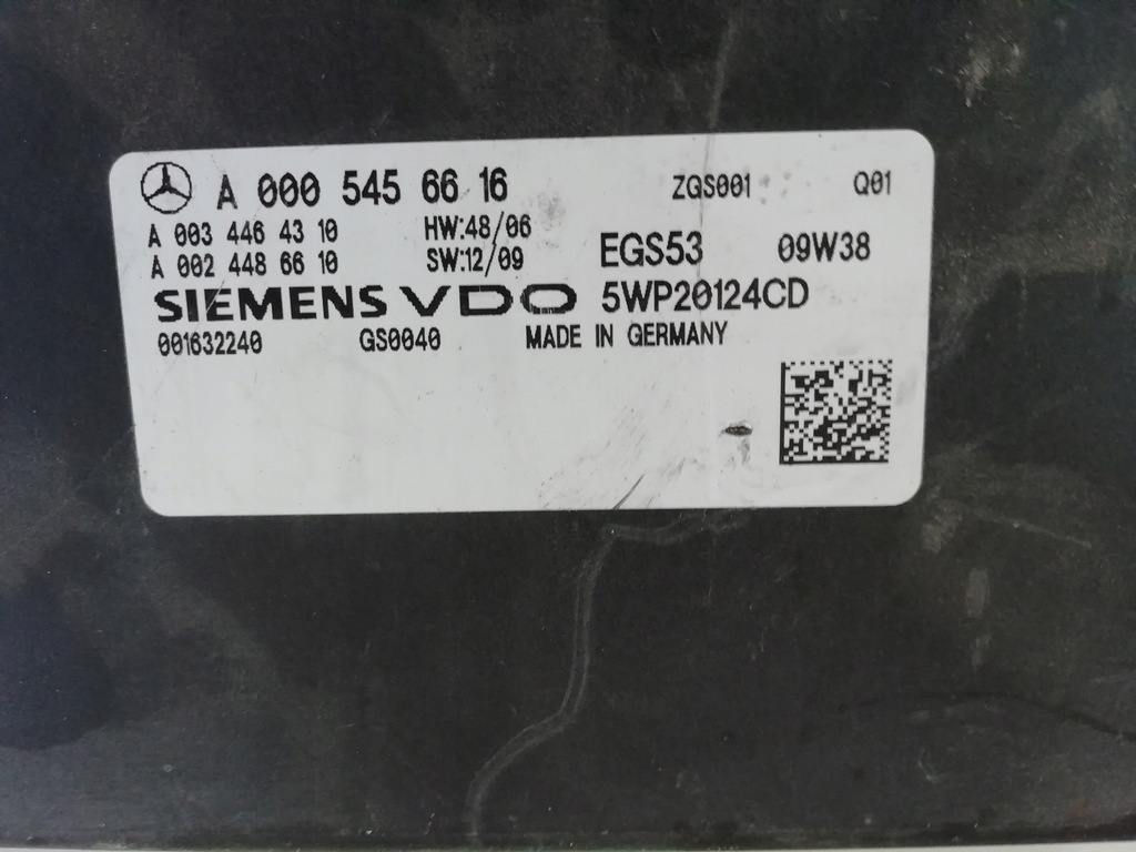 Μονάδα ελεγκτή κιβωτίου ταχυτήτων MERCEDES W212 2.2 CDI Product image