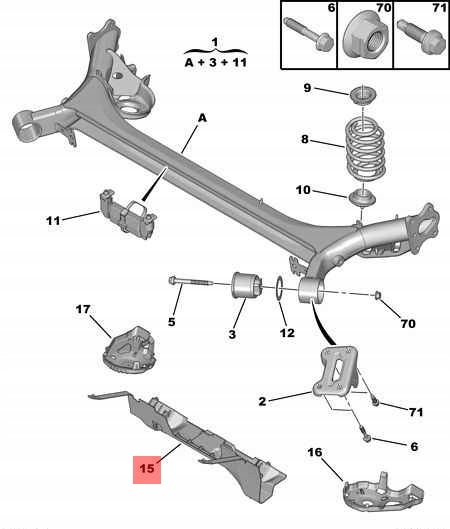 ΚΑΛΥΜΜΑ ΔΟΚΟΥ ΠΙΣΩ ΑΞΟΝΑ PEUGEOT 3008 I Product image