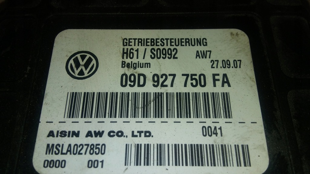ΕΛΕΓΧΟΣ ΑΥΤΟΜΑΤΟ ΚΙΒΩΤΙΟ VW 3.0 TDI 09D927750FA Product image
