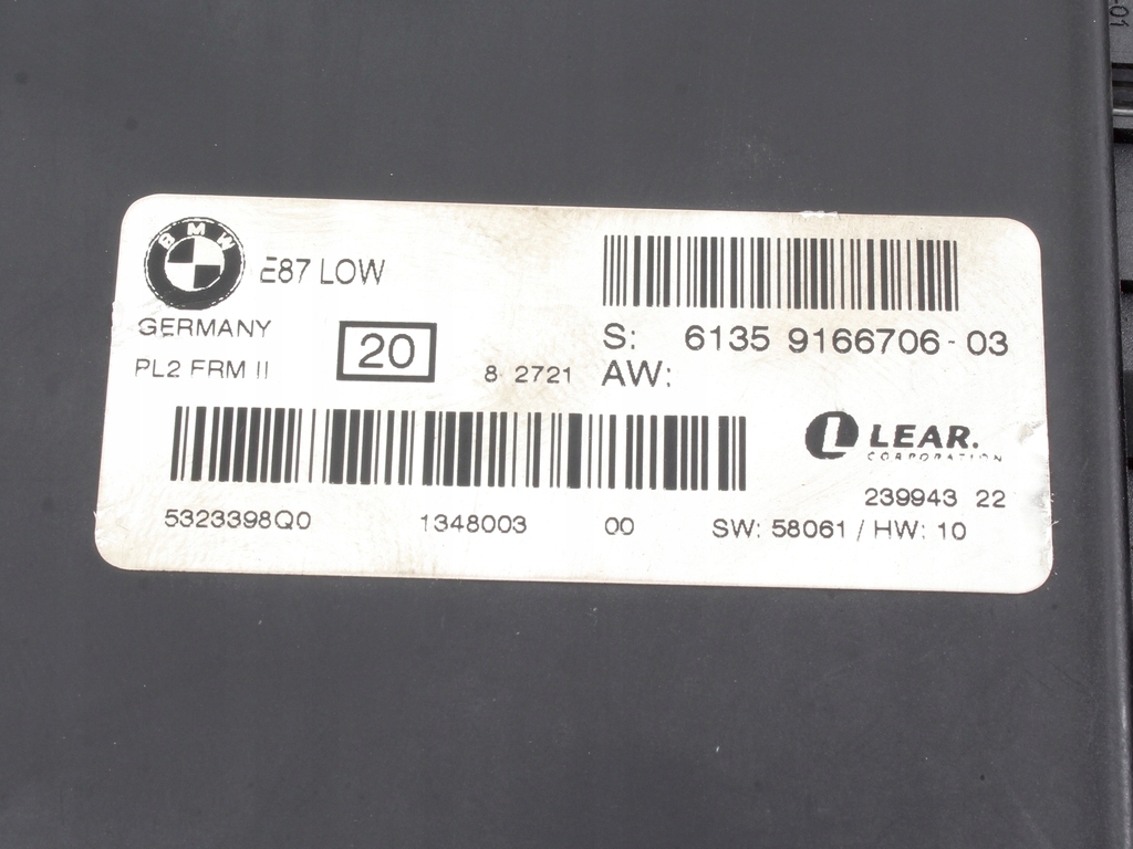 ΜΟΝΑΔΑ ΕΛΕΓΧΟΥ ΦΩΤΩΝ BMW E87 PL2 FRM II 9166706 Product image