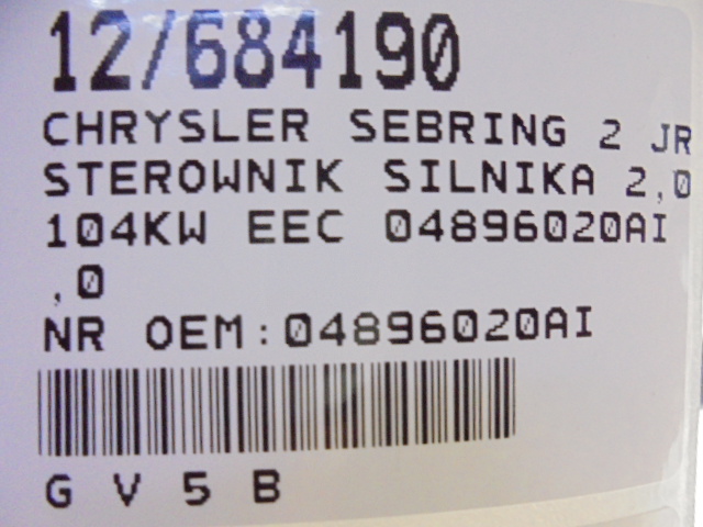 Chrysler Sebring 2 JR Ελεγκτής κινητήρα 2.0 104kW EEC Product image