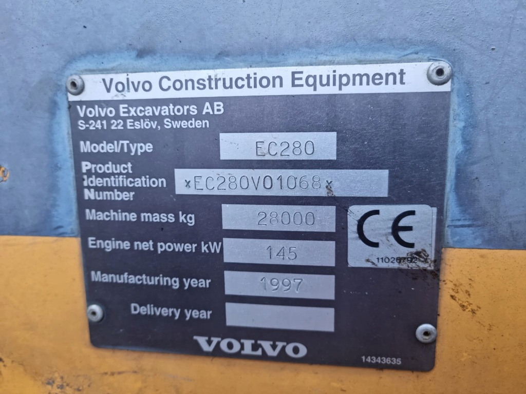 ΚΑΛΥΜΜΑ ΦΙΛΤΡΟ ΑΕΡΑ ΓΙΑ ΕΚΣΚΑΦΗΚΗ VOLVO EC280 1997 Product image