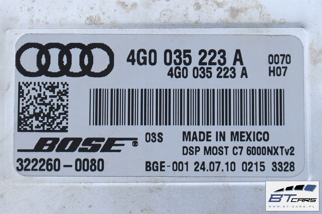 Audi A7 Ηχεία + Ενισχυτής Bose 4G 4G0035223A 4H0035399B 4G00353 Product image