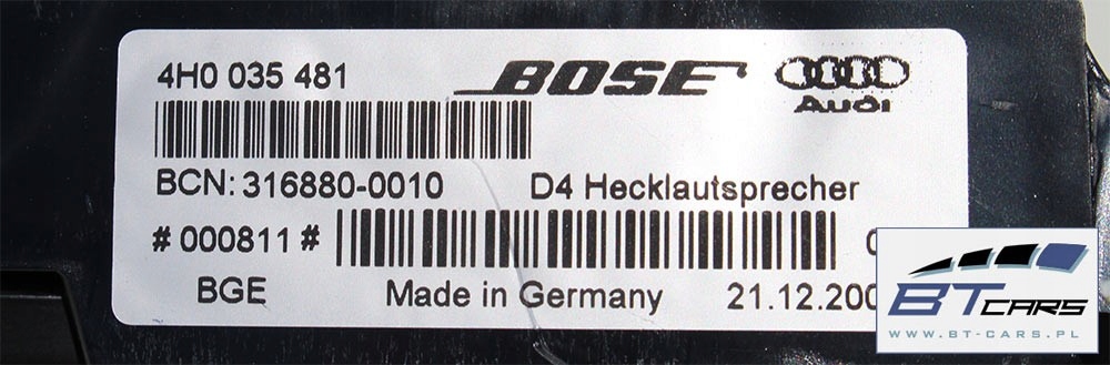 Audi A8 Ηχεία Bose Sound System 4H 4H0035411A 4H1035401 4H1035402 4H0035 Product image