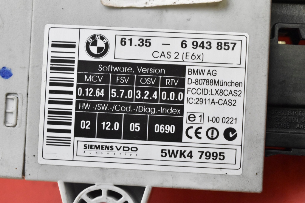 ΕΛΕΓΧΟΣ CAS2 Μονάδα 6943857 BMW E60 E61 3.0 D 231 Km 03-07 Product image