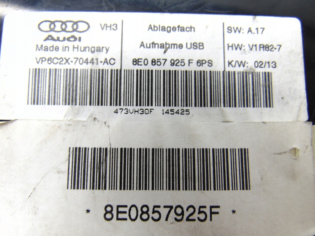 TUNER USB MODULE 8E0857925F AUDI A3 8P 03-12 R A4 Product image