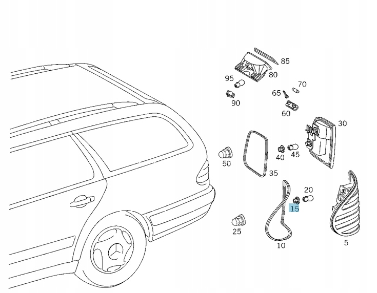 ΛΑΜΠΑ ΠΙΣΩ ΣΤΟΠ MERCEDES W210 W220 C215 Product image