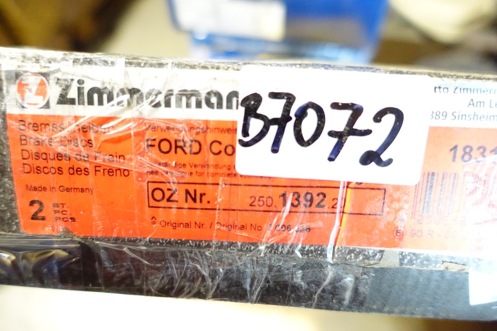 Πίσω δίσκοι Ford Fiesta MK7 253mm Zimmermann 250.1392.20 2096336 H1BC2A315AB Product image