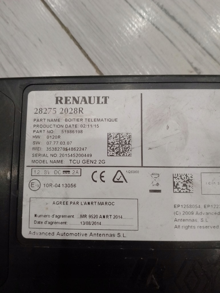 ΜΟΝΑΔΑ ΕΛΕΓΧΟΥ TCU 282752028R RENAULT Product image