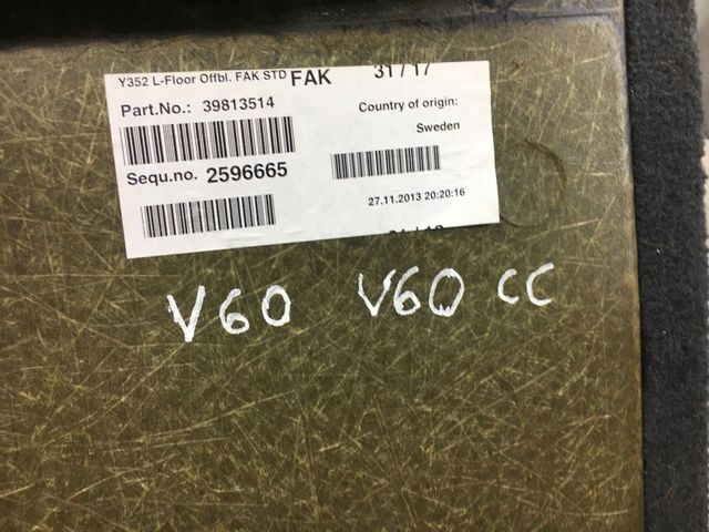 VOLVO V60 CC ΔΑΠΕΔΟ ΠΟΡΘΟΥ 39813514 Product image