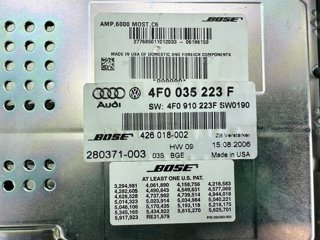 Ενισχυτής ήχου Bose 4F0035223F Audi S6 C6 A6 04-11 Product image