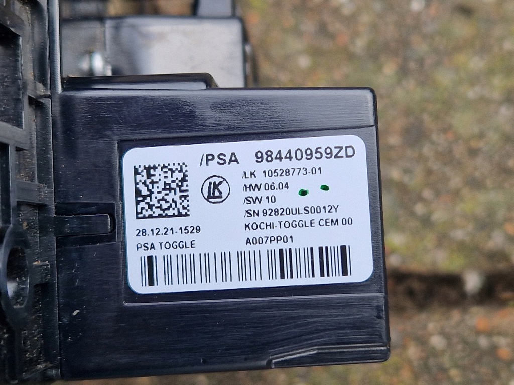 Peugeot Citroen Opel Panel Gear Shift Switch 98440959ZD   2019 Product image