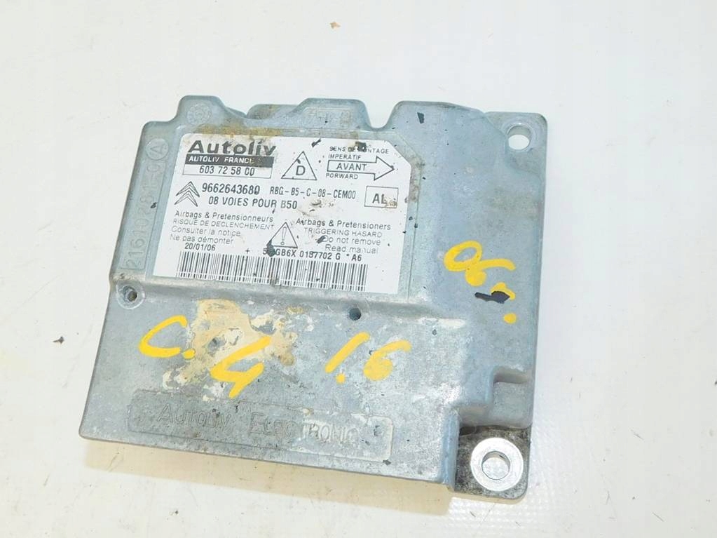 CITROEN C4 I 1.6 2006 SENSOR AIR BAG 9662643680 Product image