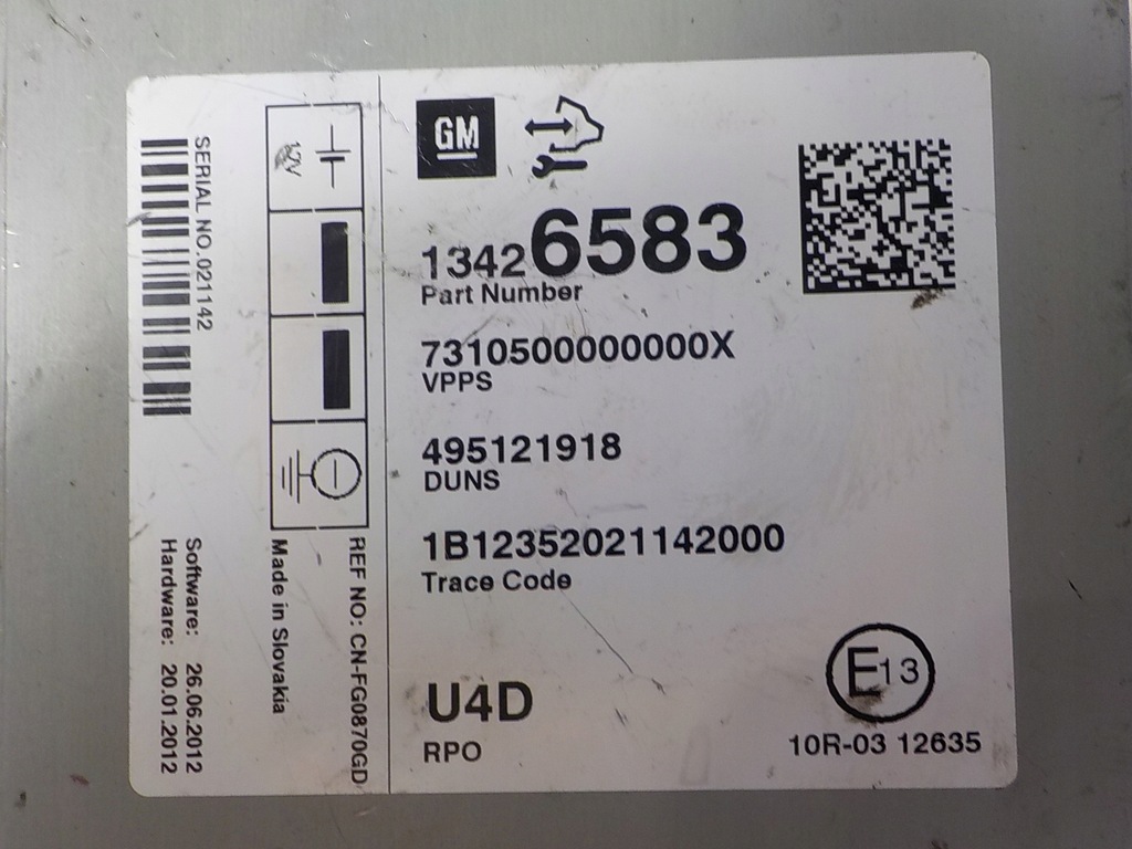 ΜΟΝΑΔΑ ΕΛΕΓΧΟΥ ΣΤΑΘΜΕΥΣΗΣ OPEL ASTRA J PDC 13426583 Product image