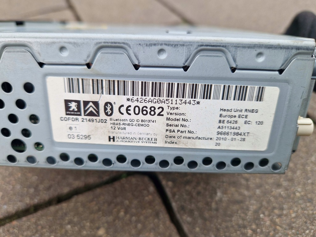 Citroen Peugeot Radio Navigation RNEG BE6426 966661984XT Product image