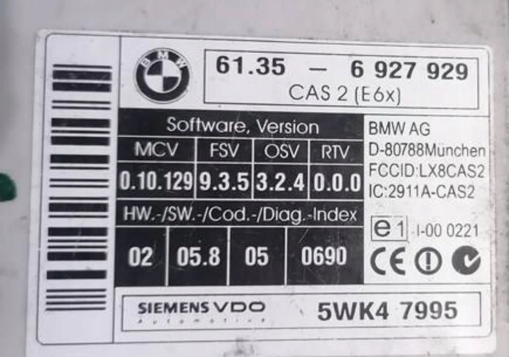 BMW 5 E60 E61 03-10 - ΜΟΝΑΔΑ ΕΛΕΓΧΟΥ 6927929 Product image