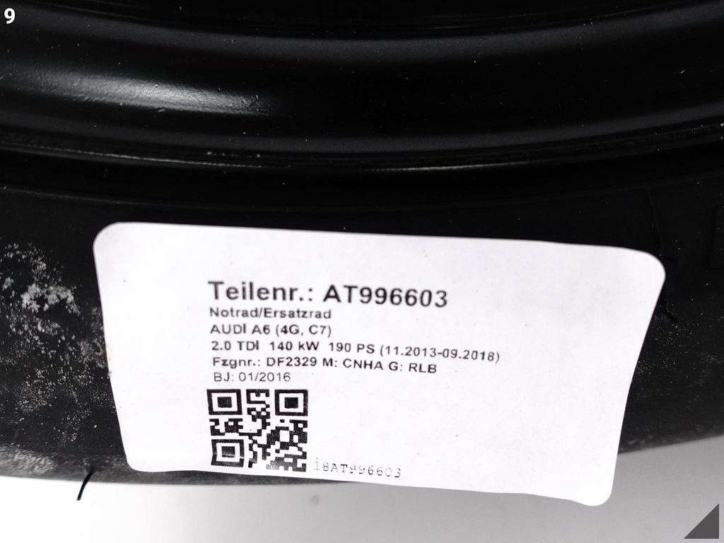 AUDI A6 4G0 A7 C7 4G8 10-18 LIFT SPARE WHEEL T145/60R20 105M HANKOOK Product image