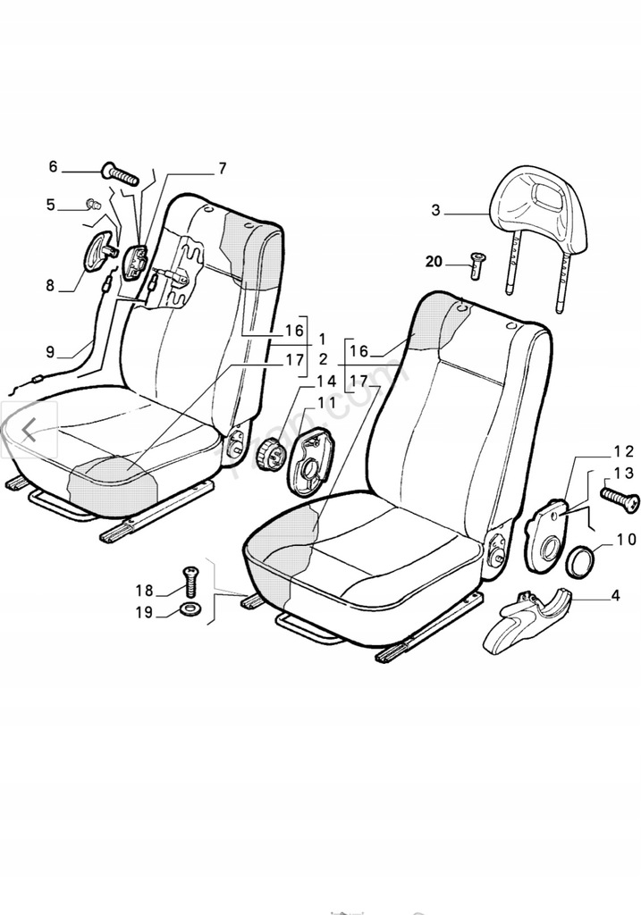 ΛΑΒΗ ΑΝΥΨΩΣΗΣ ΚΑΘΙΣΜΑΤΟΣ ΚΑΛΩΔΙΩΝ SEICENTO 7676369 Product image