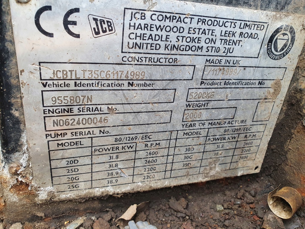 JCB TLT TELETRUK 30D 35D LOADER ΤΗΛΕΣΚΟΠΙΑ ΚΑΜΠΙ Product image