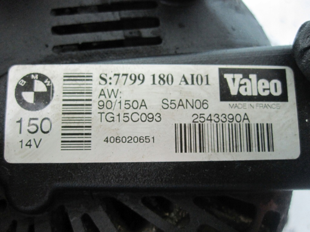 BMW E91 2.0D M47D20 163km 06R Εναλλάκτης TG15C093 2543390A Product image