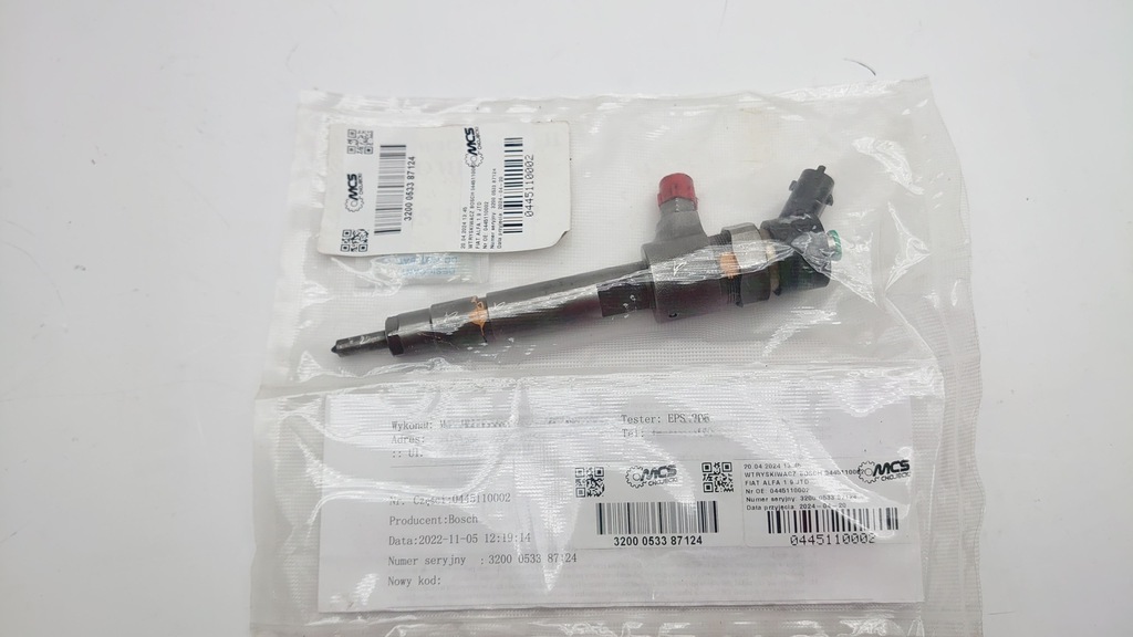 BOSCH INJECTOR 0445110002 FIAT ALFA 1.9 JTD ΕΛΕΓΜΕΝΟ Product image