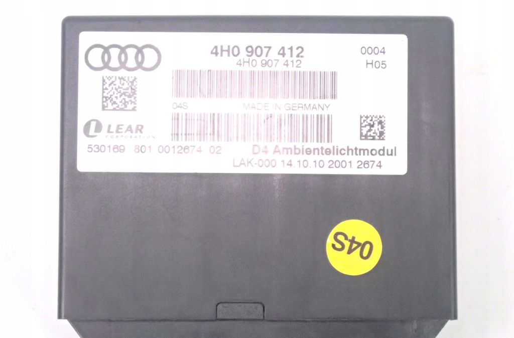 4H0907412 Ελεγκτής COMFORT MODULE AUDI A8 D4 4H Product image