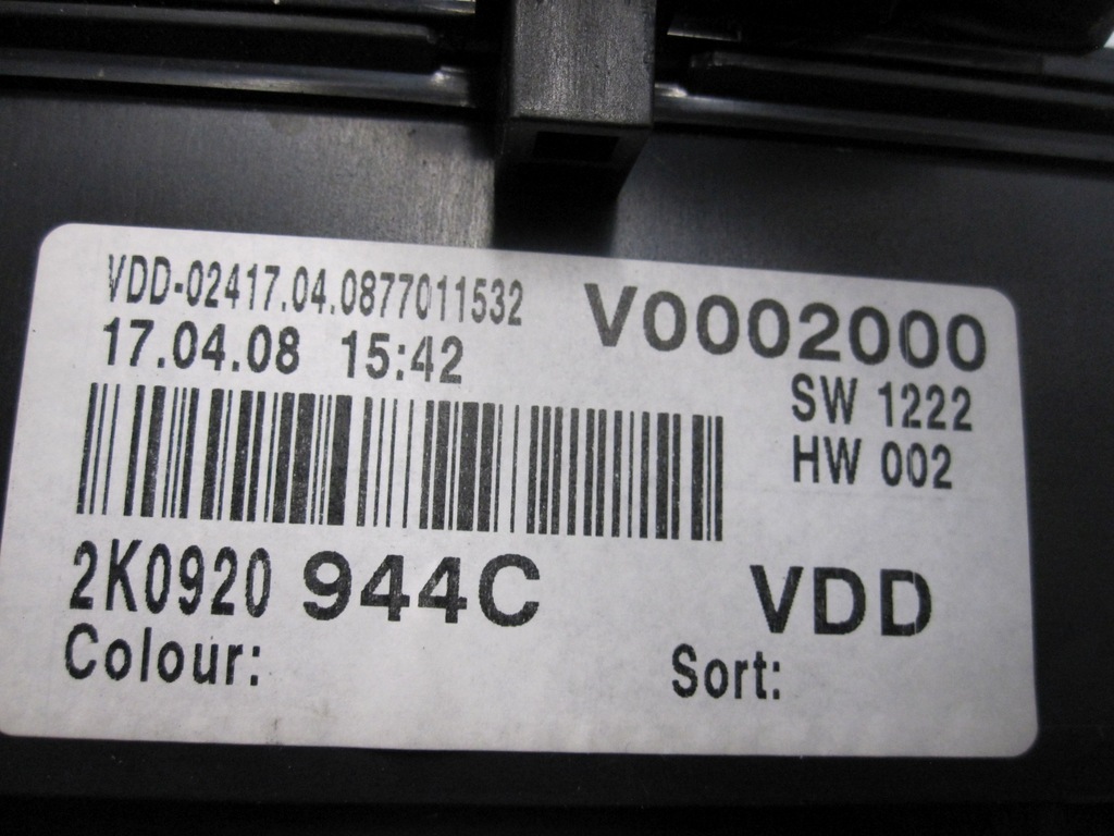 Volkswagen Caddy III 08R Μετρητής ρολογιού 2K0920944C A2C53025660 Englishman Product image