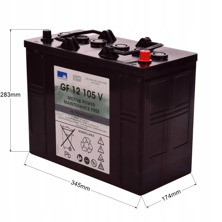 2 x BATTERY 12V 105Ah SONNENSCHEIN GEL - GEL BATTERY SET Product image