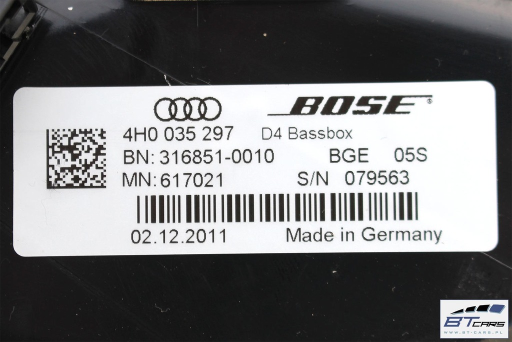 Audi A8 ηχεία + ενισχυτής Bose 4H 4G0035223B 4H0035481A 4H0035297 4H00 Product image