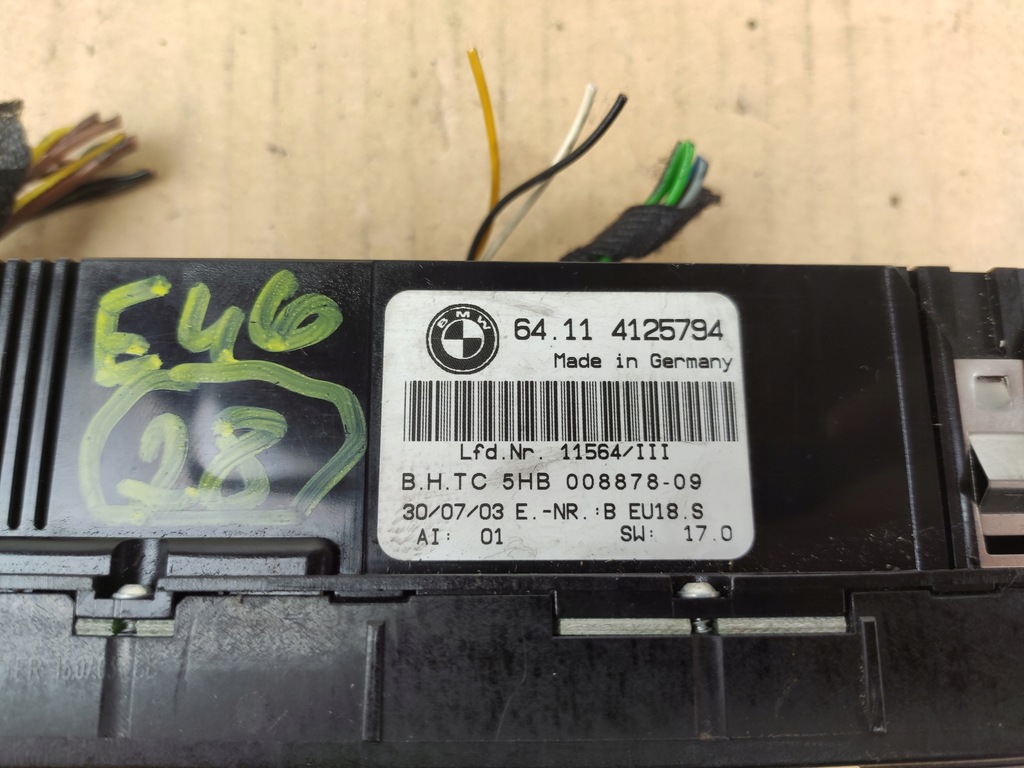 BMW E46 ΚΛΙΜΑΤΙΣΤΙΚΟ ΠΑΝΕΛ, ΚΛΙΜΑΤΙΣΤΙΚΟ 4125794 Product image