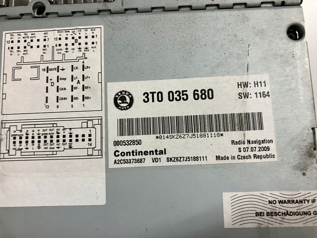 Πλοήγηση ραδιοπλοήγησης Columbus Skoda Octavia 2 II Lift 3T0035680 Product image