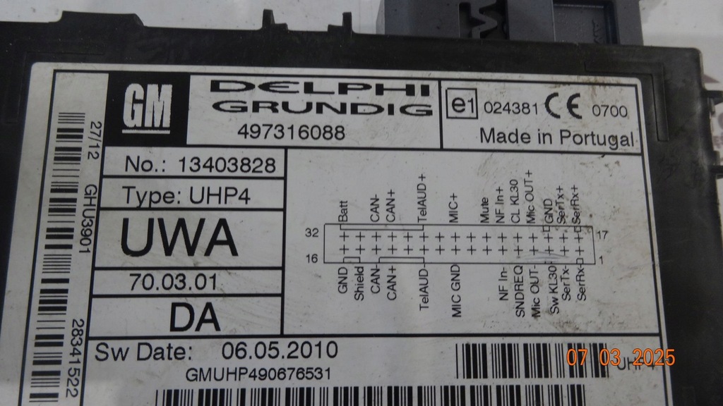 Opel Corsa D Lift 12R Μονάδα Bluetooth 13403828 Product image