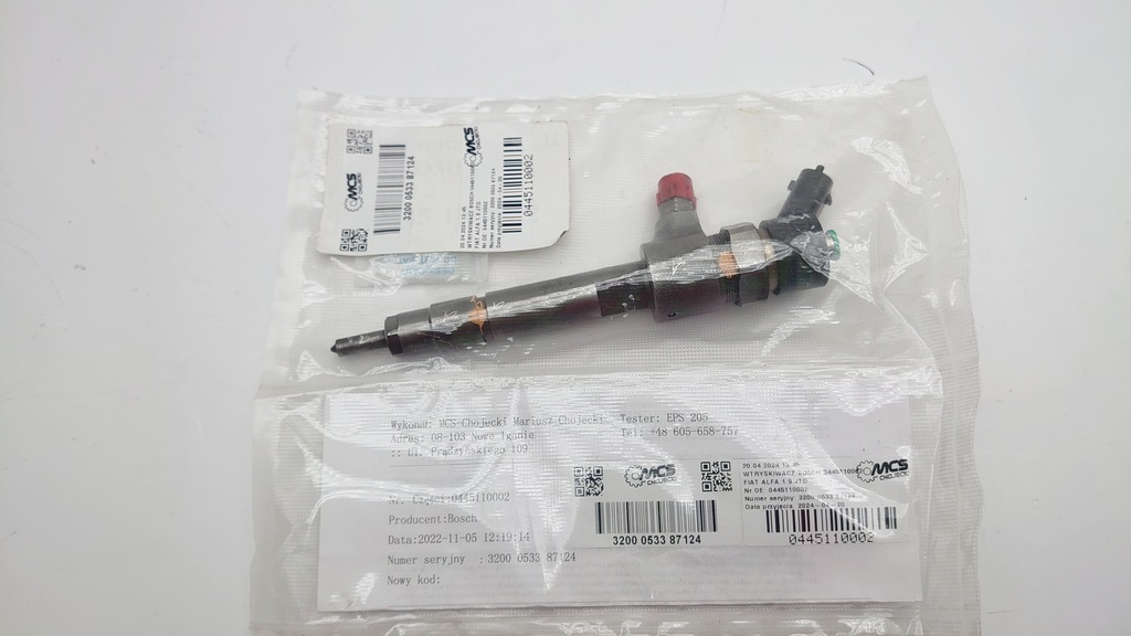 BOSCH INJECTOR 0445110002 FIAT ALFA 1.9 JTD ΕΛΕΓΜΕΝΟ Product image