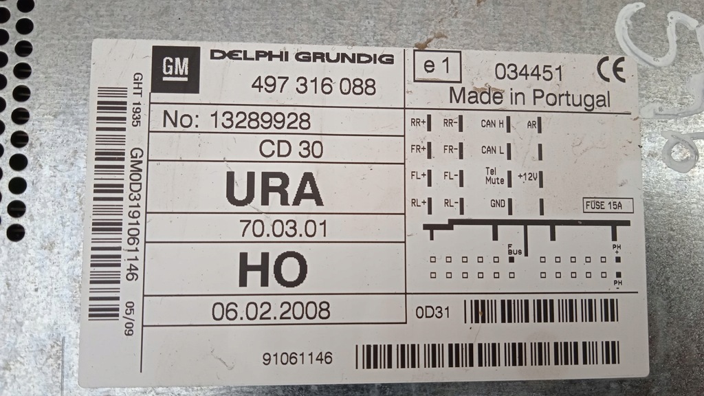 OPEL ZAFIRA B FL RADIO CD 30 DELPHI GRUNDIG Product image