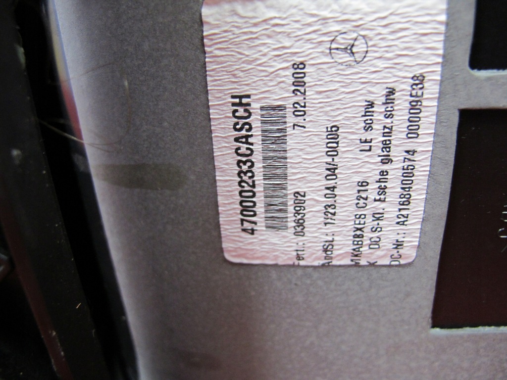 MERCEDES CL W216 C216 STORAGE TUNNEL ΠΙΣΩ Product image