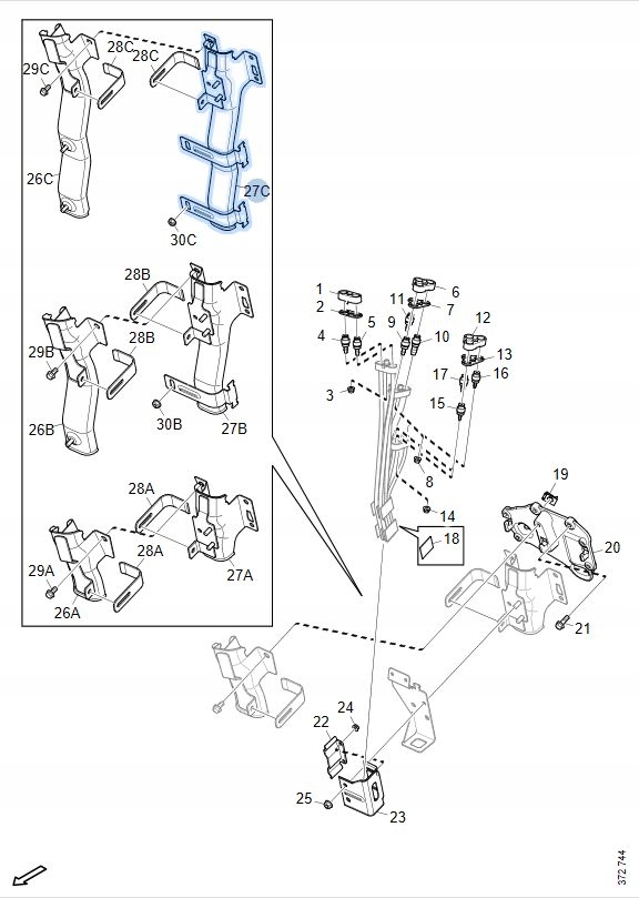 Στήριγμα SCANIA NGS R S P G 2556914 2297787 B-B Product image
