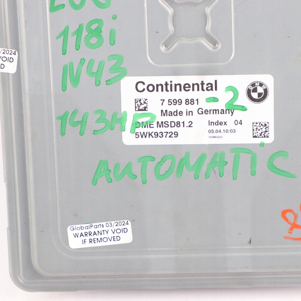 BMW E87 LCI E90 Ελεγκτής κινητήρα + αυτόματο κλειδί CAS3 7599881 Product image