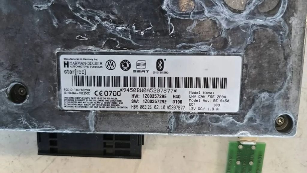 SKODA OCTAVIA II 10r MODUŁ STEROWNIK BLUETOOTH 1Z0035729E Product image