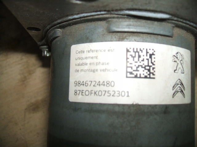 PEUGEOT 308 T10 ΕΛΕΓΧΟΣ ΑΝΤΛΙΑΣ ABS 9835146780 9846724480 0265297049 Product image