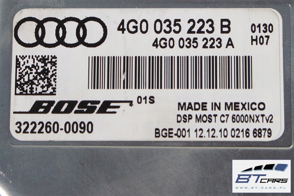 Audi A8 Ηχείο ηχείων + Ενισχυτής 4G0035223B BOSE 4H 4H0 4H035397 4H00 Product image