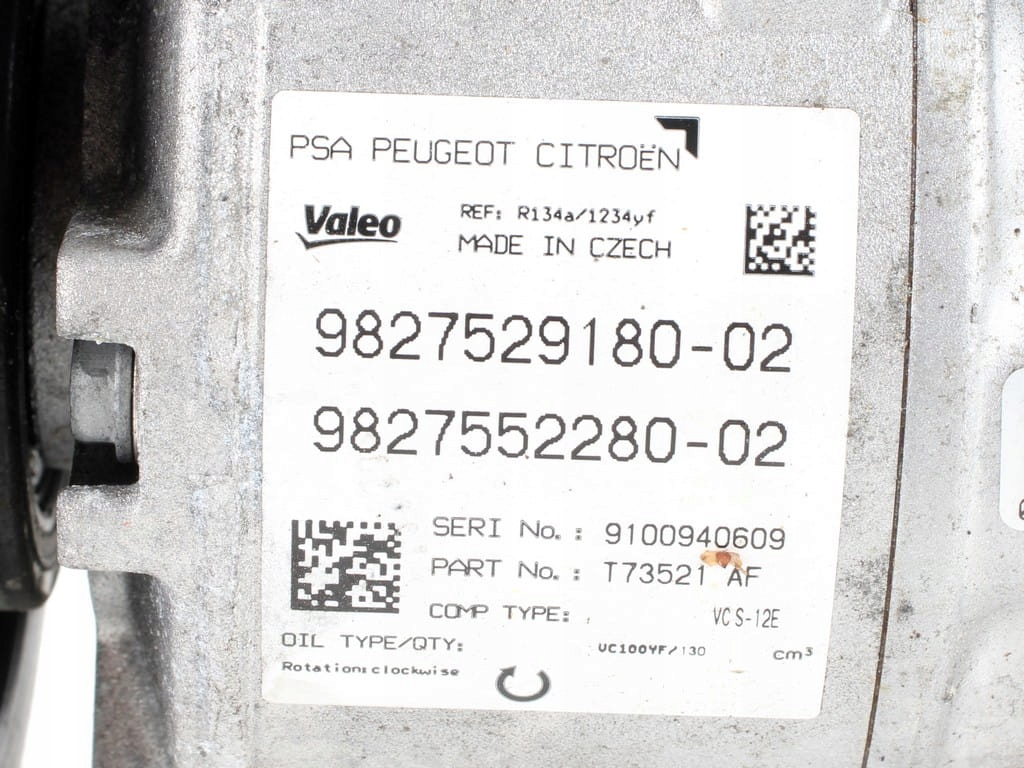 COMPRESSOR AIR CONDITIONING 3008 308 5008 II PARTNER RIFTER IV COMBO GRANDLAND X Product image