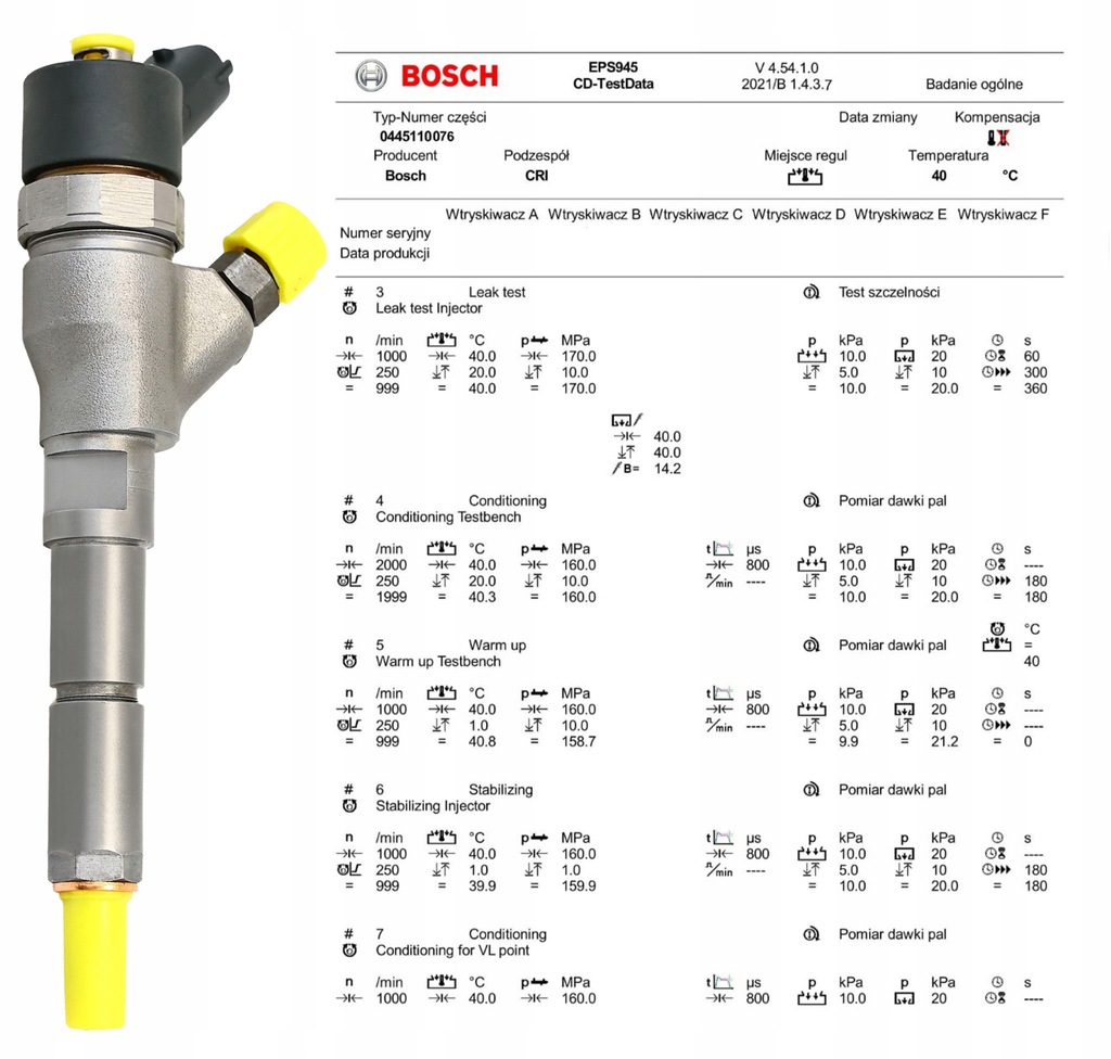 BOSCH INJECTOR 0445110076 Εγγύηση 2 χρόνια Product image