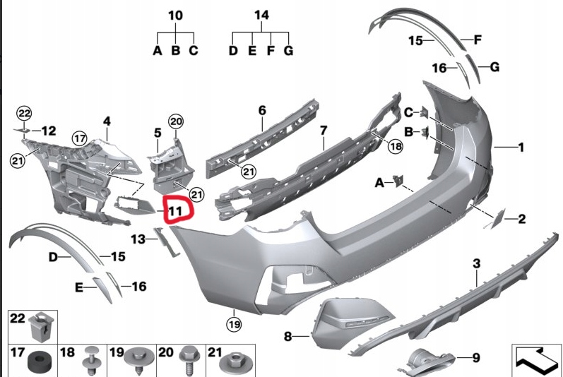 BMW 4 G26 i4 G26 ΑΠΟΡΡΟΦΟΡΙΚΟ ΤΕΛΟΣ ΑΡΙΣΤΕΡΟ 8081429 ORIGINAL Product image