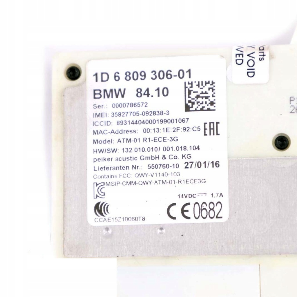 BMW X1 F30 LCI F48 Μονάδα Τηλεμάτης ATM ECE 3G 6809306 Μονάδα Product image