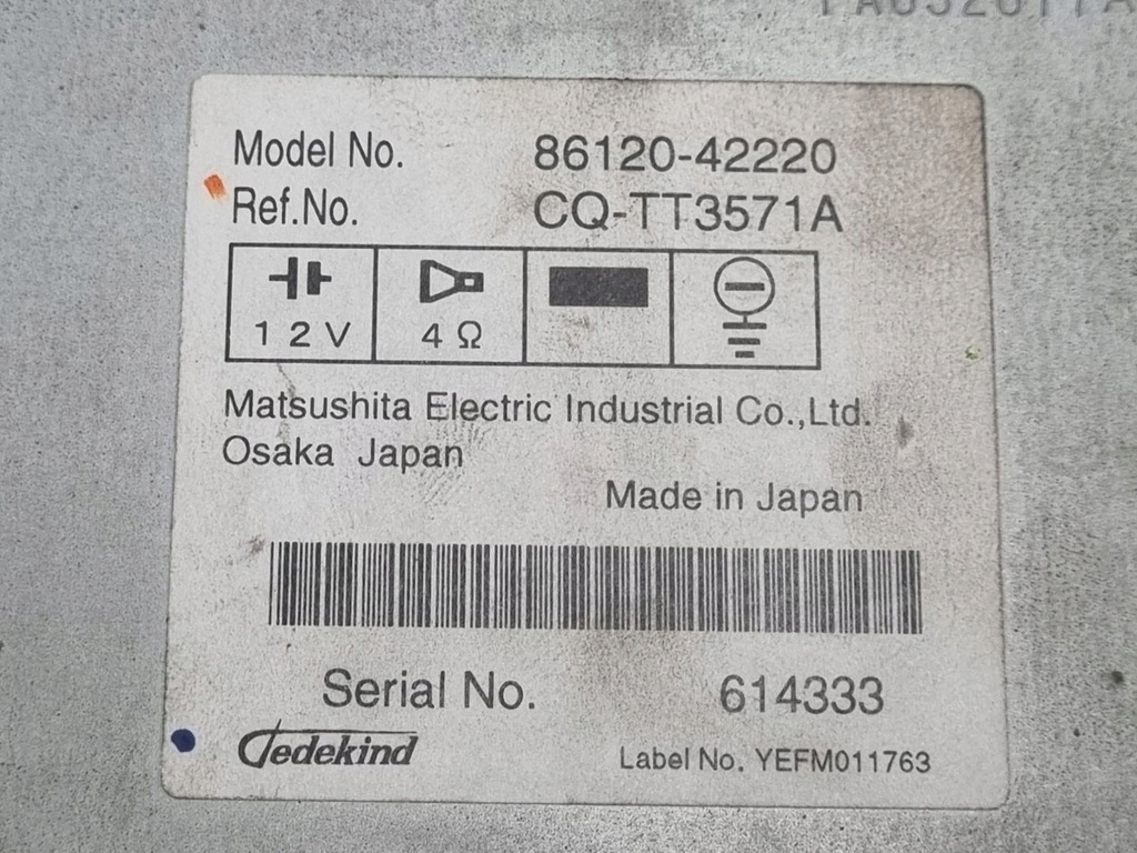 Ραδιοπλοήγηση Toyota RAV4 3 (XA30) 2007 86120-42220 Product image