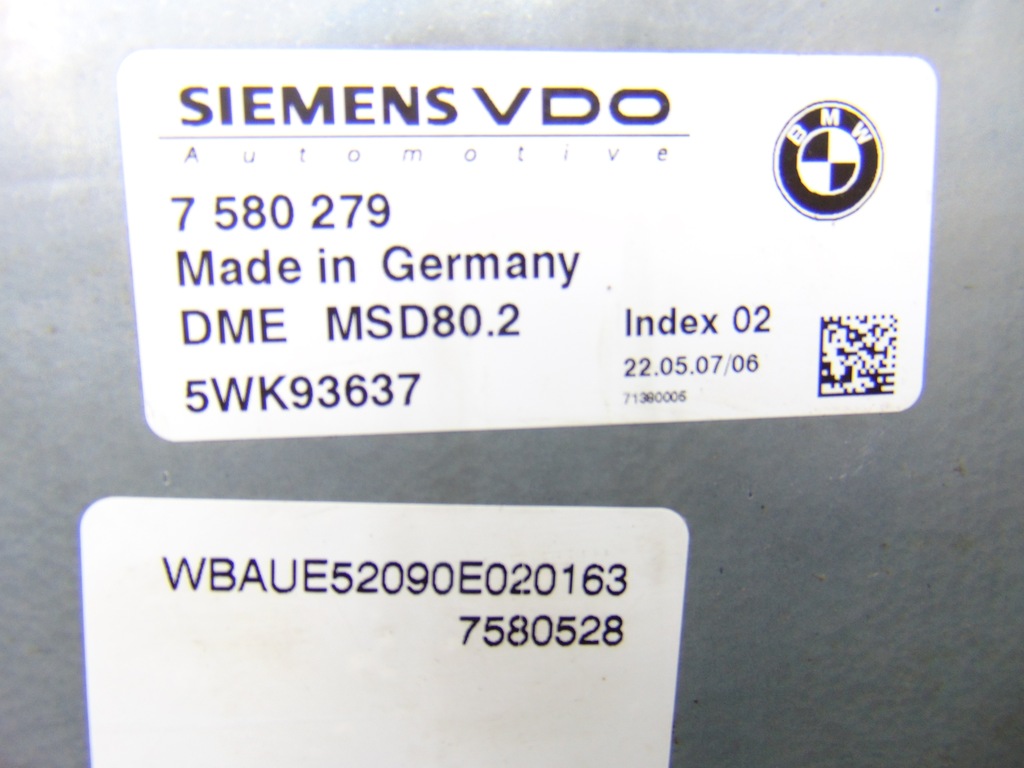 ECU BMW E81 LCI E90 E91 7580279 Engine Product image