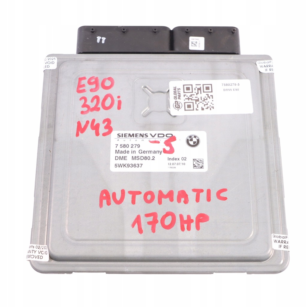BMW E81 E87 LCI E90 120I 320I N43 170HP ECU DME 7580279 Υπολογιστής κινητήρα Product image